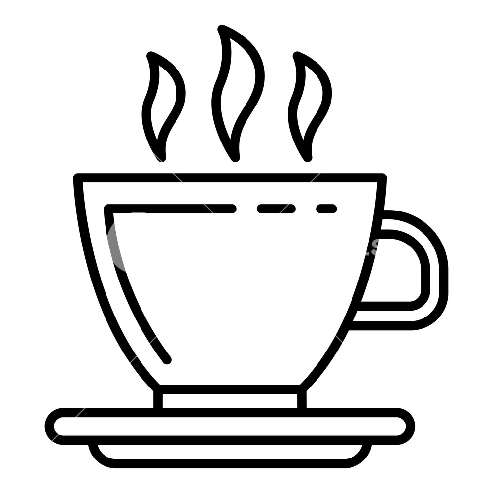 1000x1000 Hot Coffee Cup Icon Outline Hot Coffee Cup Vector Icon For Web