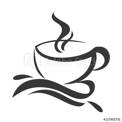500x500 Flat Design Coffee Cup Icon Vector Illustration