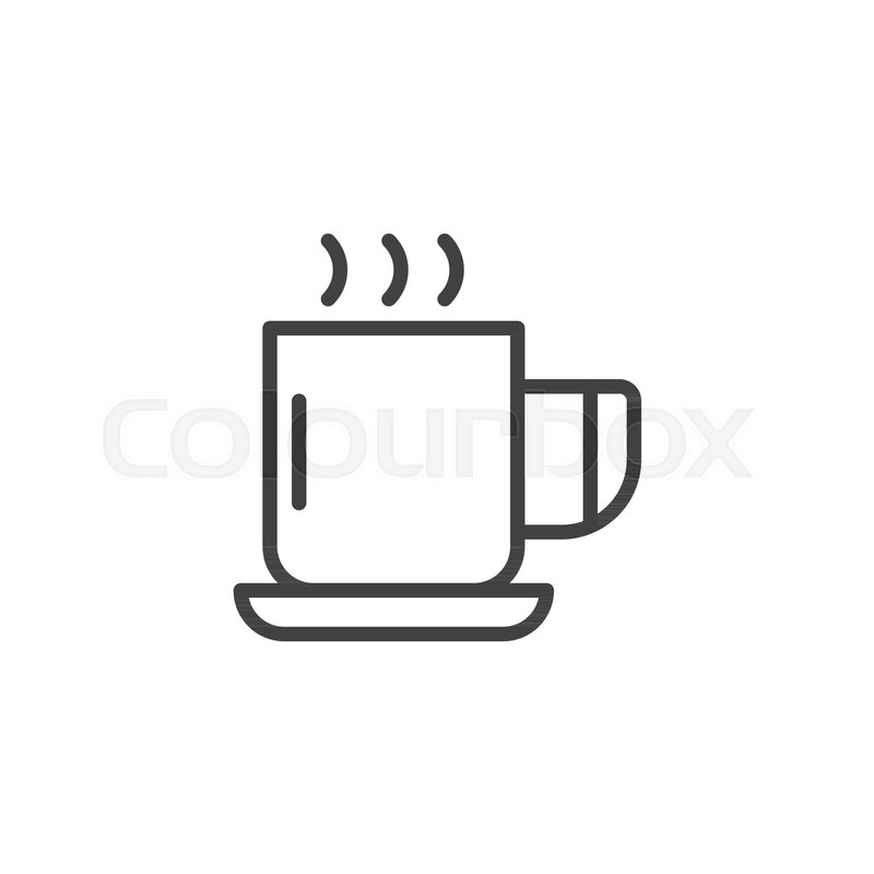 800x800 Coffee Cup Outline Icon Linear Style Stock Vector Colourbox