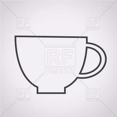 400x400 Cup Outline On Grey Background Vector Image Of Food And Beverages