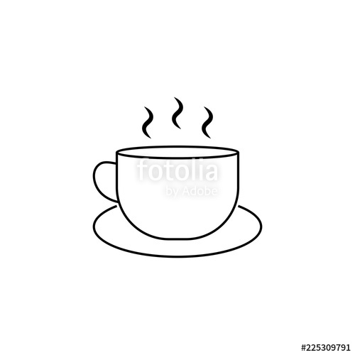 500x500 Coffee Cup Line Icon, Outline Vector Sign, Linear Pictogram