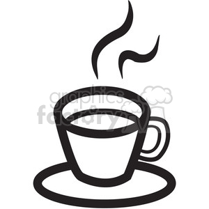 300x300 Outline Of Coffee Cup With Steam Clipart Royalty Free Gif