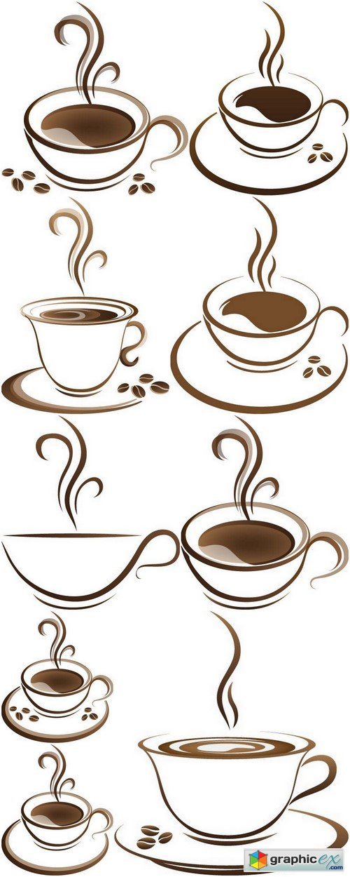 500x1250 Coffee Cup Vector Free Download Vector Stock Image