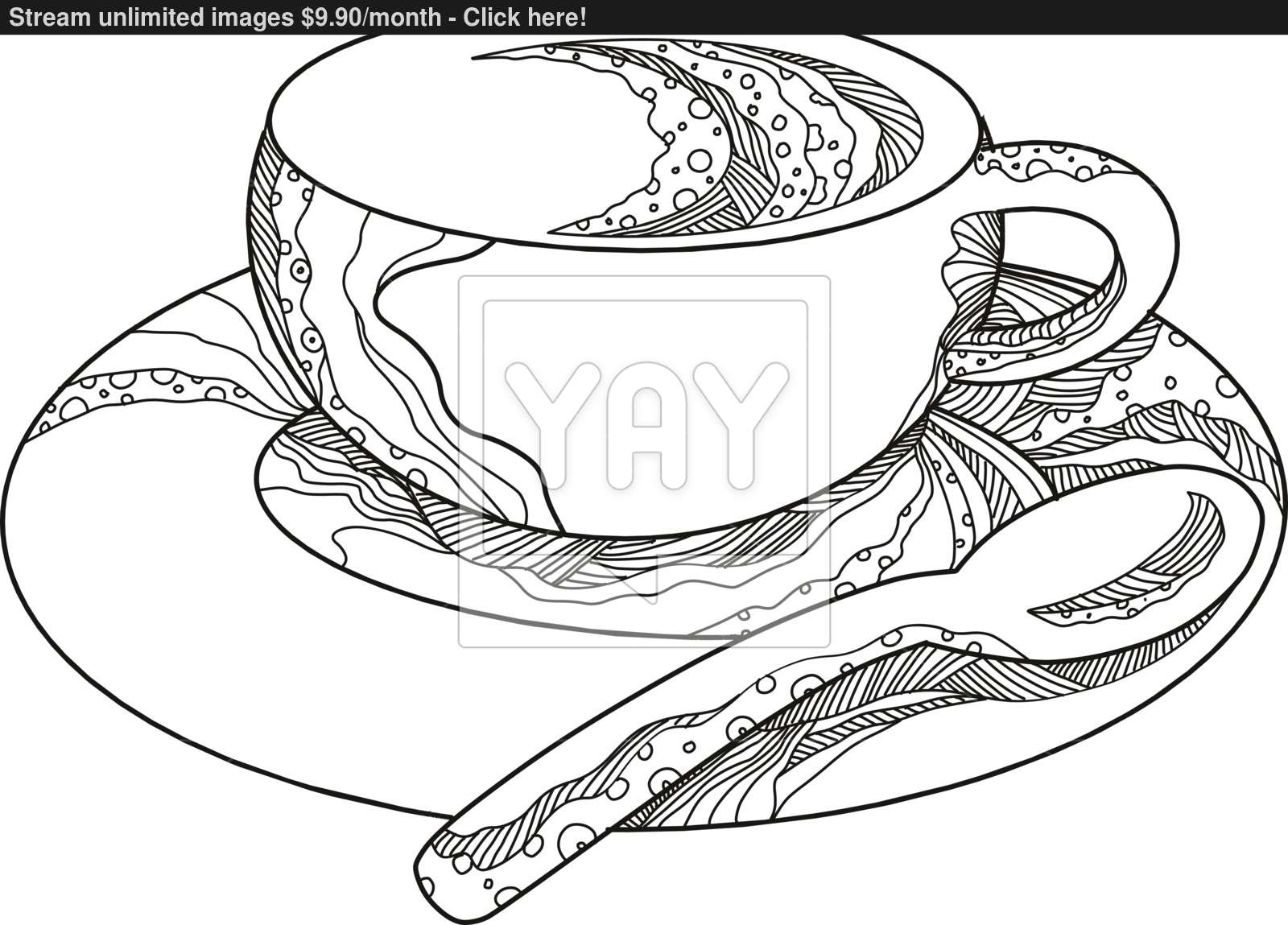 Cup Of Coffee Doodle Vector 1600x1149 Cup Of Coffee Doodle Vector