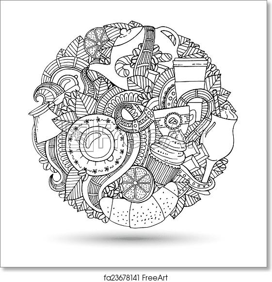 Free Art Print Of Coffee Doodles Hand Drawn Vector Illustration 561x581 Free Art Print Of Coffee Doodles Hand Drawn Vector Illustration