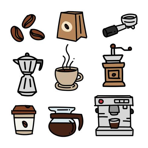 Hand Drawn Coffee Doodle Set 490x490 Hand Drawn Coffee Doodle Set