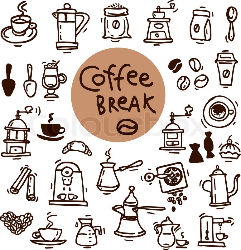 Sketch Doodle Coffee Icon Set Hand Stock Vector Colourbox 773x800 Sketch Doodle Coffee Icon Set Hand Stock Vector Colourbox