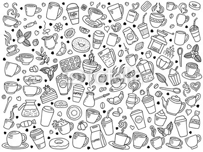 Vector Set Of Coffee Doodle Harbor Canvas Print Club Canvas Prints 400x300 Vector Set Of Coffee Doodle Harbor Canvas Print Club Canvas Prints