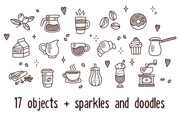 Vector Coffee Doodles 580x386 Vector Coffee Doodles