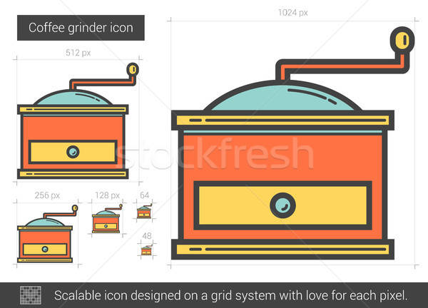 600x432 Coffee Grinder Line Icon Vector Illustration Andrei Krauchuk