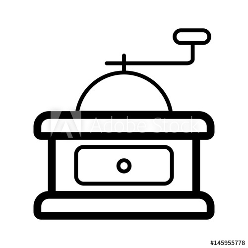 500x500 Coffee Grinder Vector Icon Linear Design Illustration