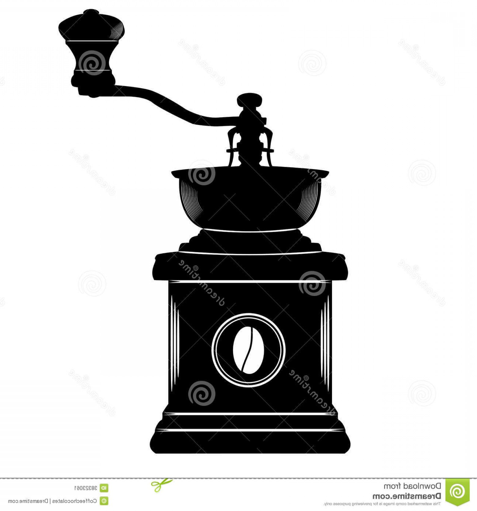 1560x1668 Stock Image Coffee Grinder Black White Simple Style Vector Image