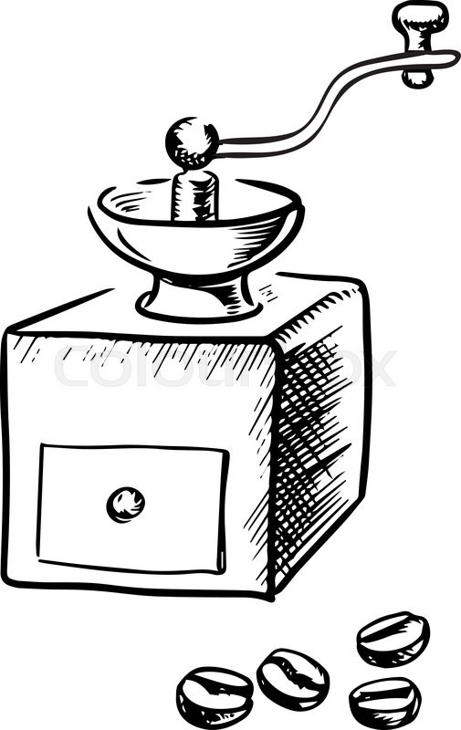 505x800 Vintage Manual Coffee Grinder With Stock Vector Colourbox