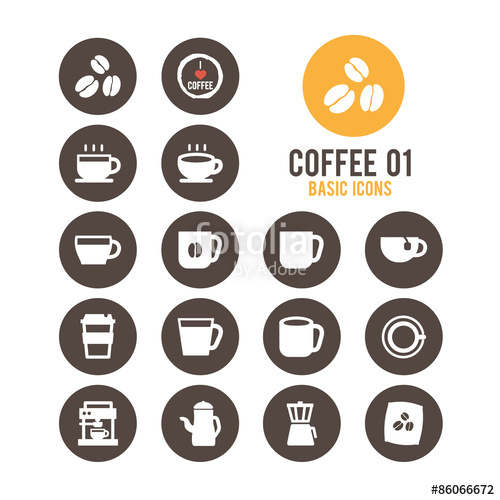 500x500 Coffee Icon Set Vector Illustration Stock Image And Royalty