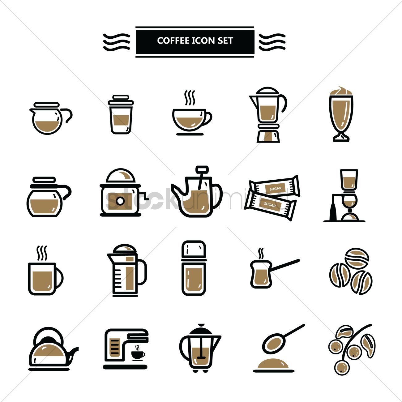 1300x1300 Set Of Coffee Icons Vector Image