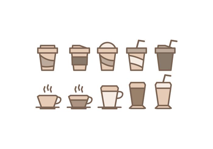 700x490 Vector Coffee Cups Icons