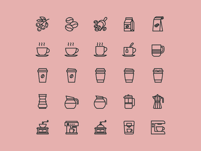 800x600 Vector Coffee Icons