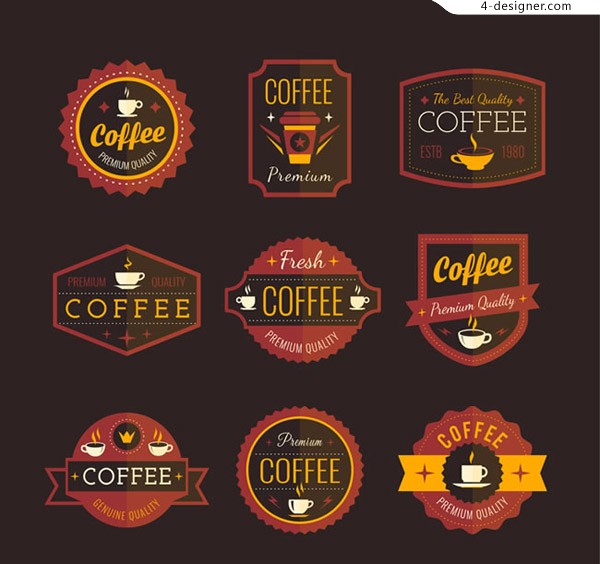 Coffee Label Vector