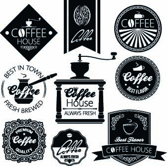 340x336 Black And White Coffee Labels Vector Free Download