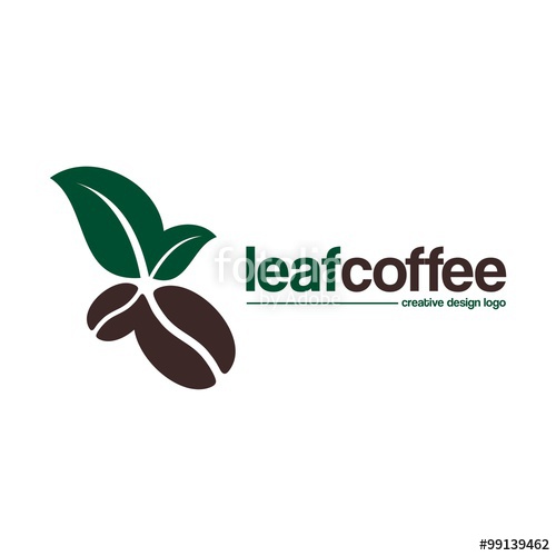500x500 Coffee Logo Bean Coffee And Leaf Creative Design Logo Vector