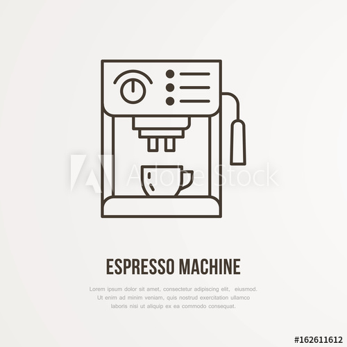 Coffee Espresso Machine Vector Flat Line Icon Barista Equipment 500x500 Coffee Espresso Machine Vector Flat Line Icon Barista Equipment