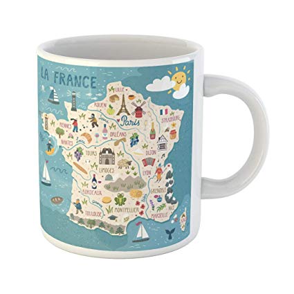 425x425 Semtomn Funny Coffee Mug Vector Stylized Map Of France