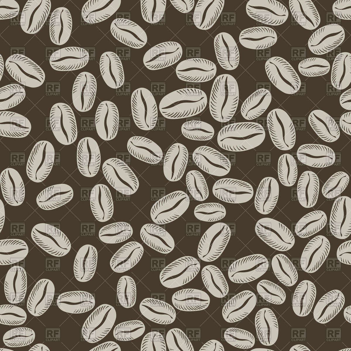 1200x1200 Coffee Beans Seamless Pattern Vector Image Of Backgrounds