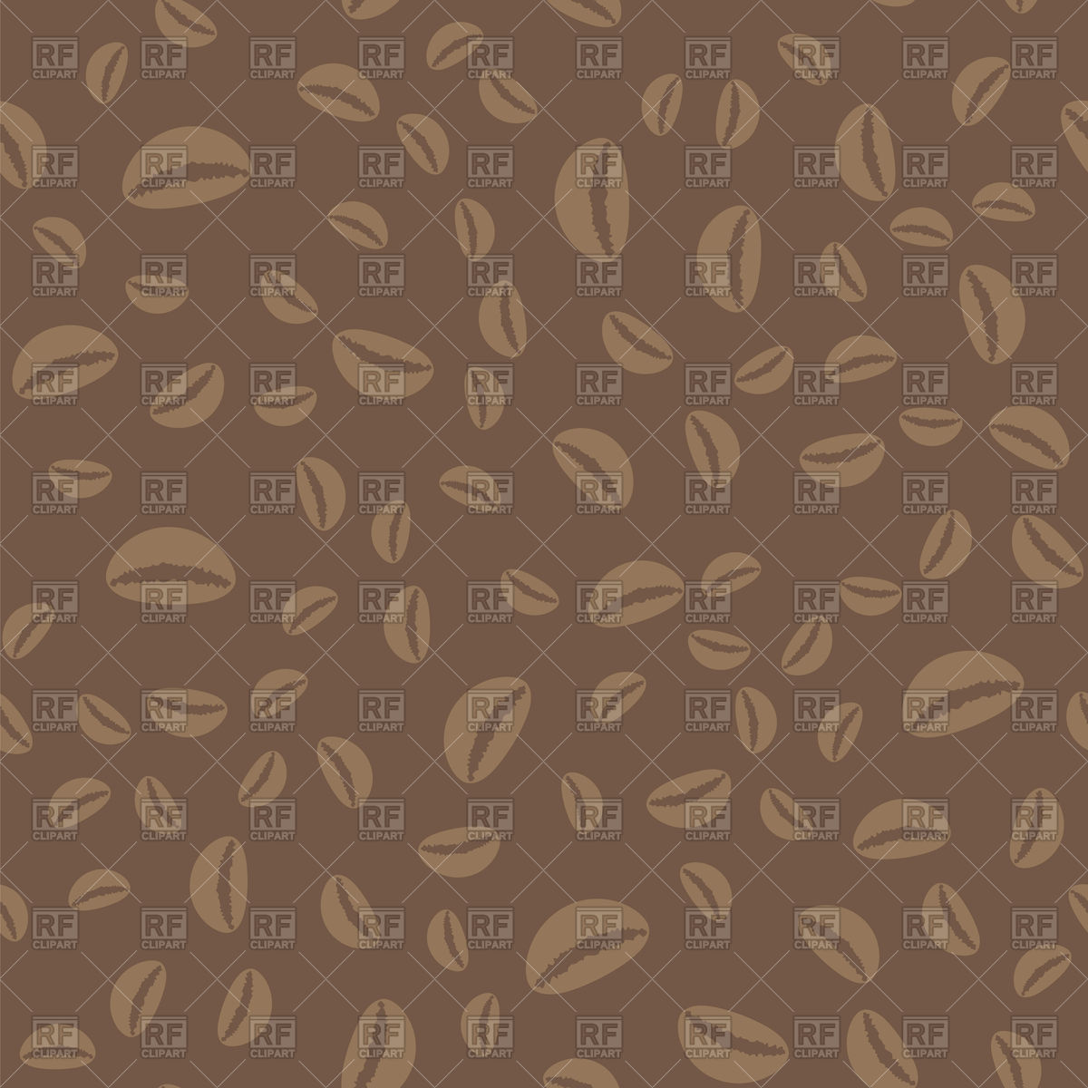 1200x1200 Coffee Beans Seamless Pattern On Brown Background Vector Image