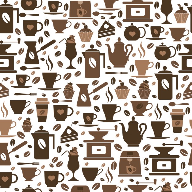626x626 Coffee Elements Pattern Vector Free Download