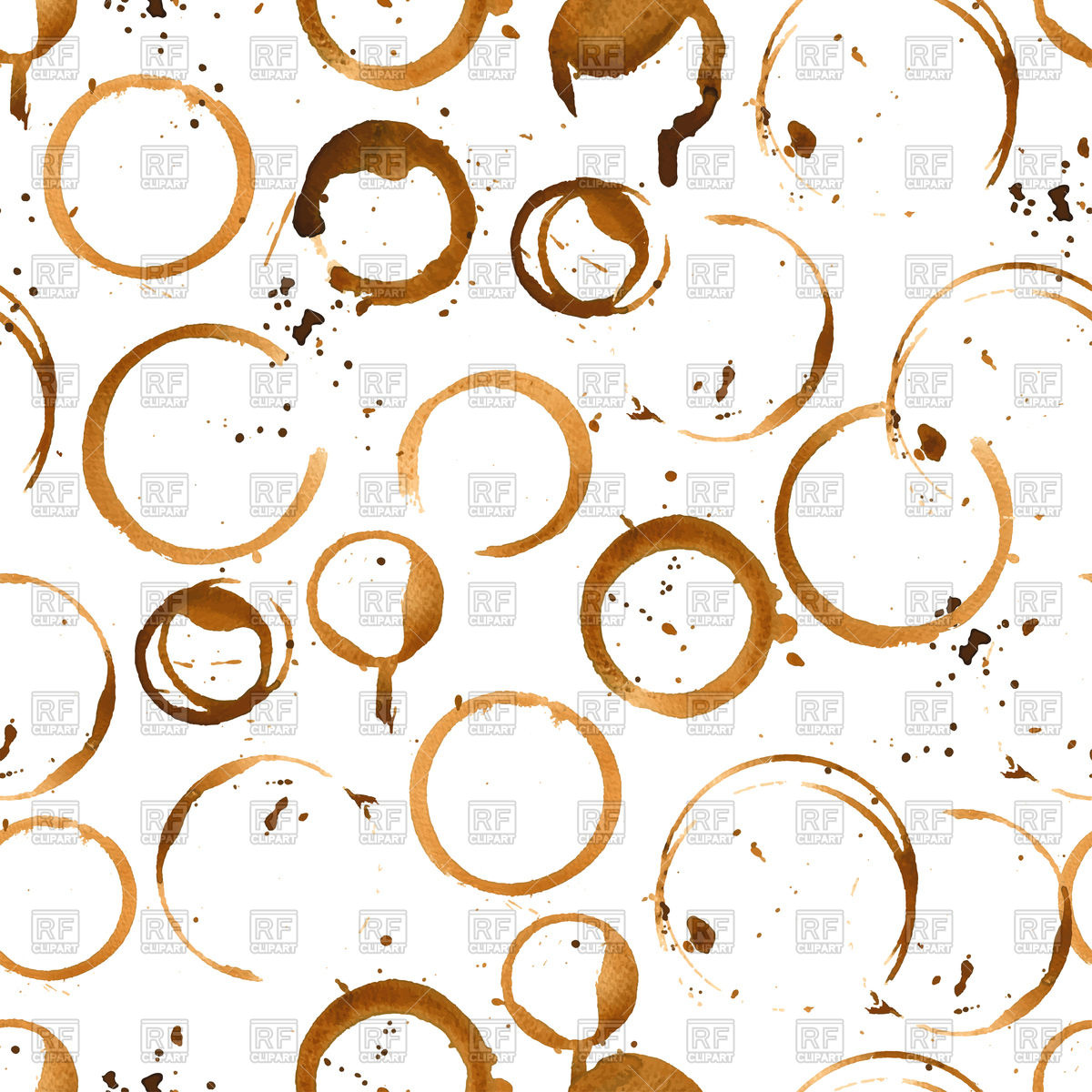 1200x1200 Seamless Pattern With Coffee Stain Circles Vector Image