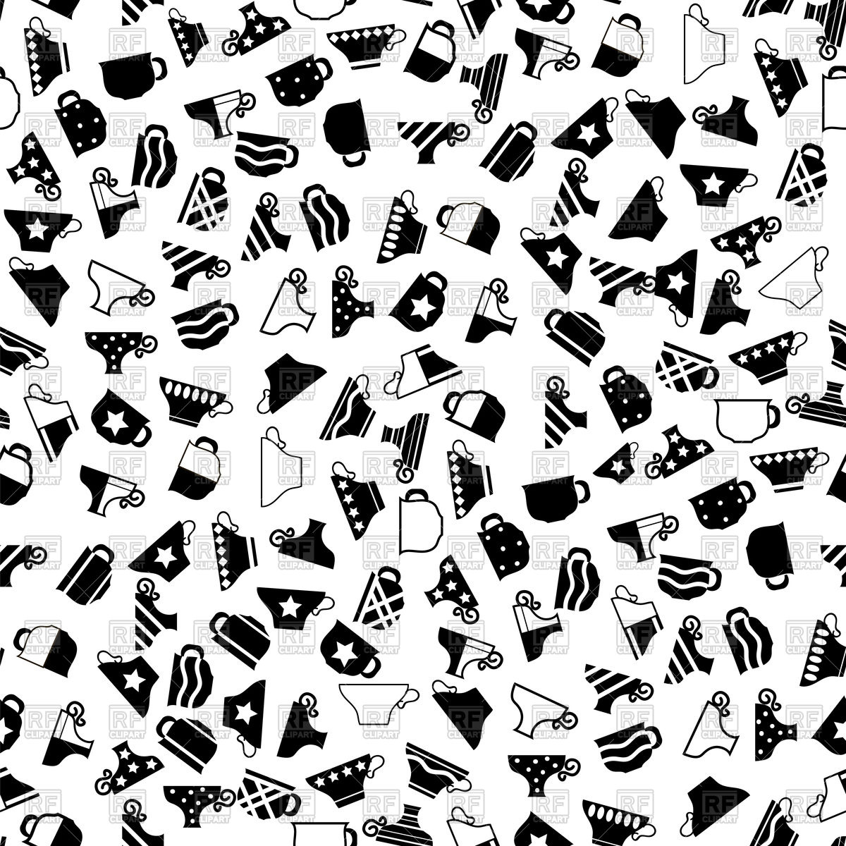1200x1200 Set Of Coffee Or Tea Cups, Seamless Pattern Vector Image
