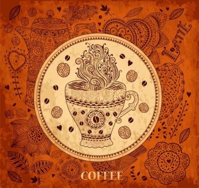 390x368 Vector Coffee Pattern Free Vector Download