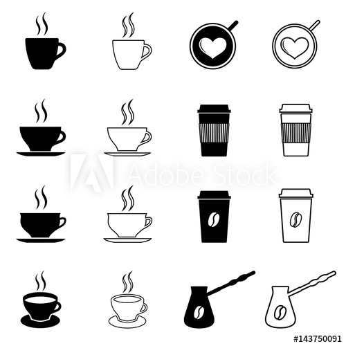 Set Of Coffee And Tea Icons Coffee And Tea Traditional Cups 500x500 Set Of Coffee And Tea Icons Coffee And Tea Traditional Cups