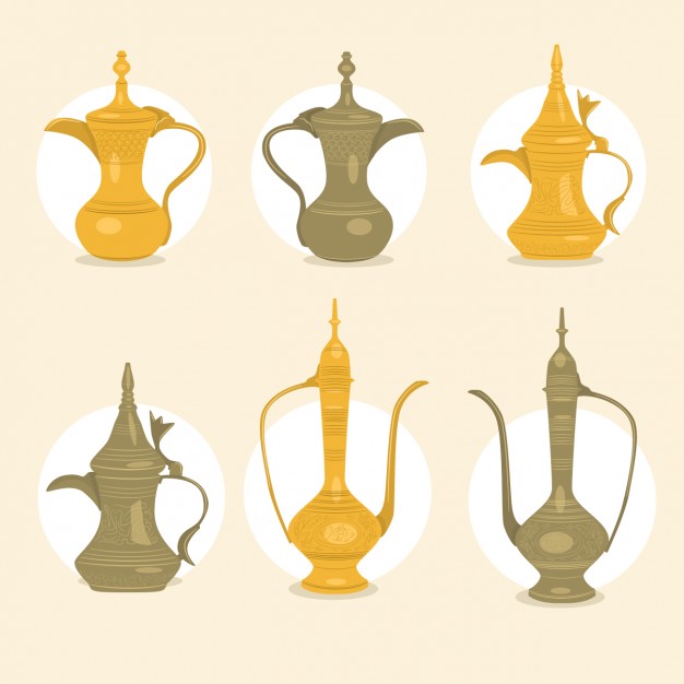 Arabic Coffee Pots Collection Vector Free Download 626x626 Arabic Coffee Pots Collection Vector Free Download