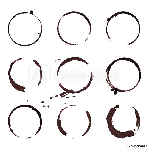 Grunge Decorative Coffee Ring Stain Vector Set 500x500 Grunge Decorative Coffee Ring Stain Vector Set