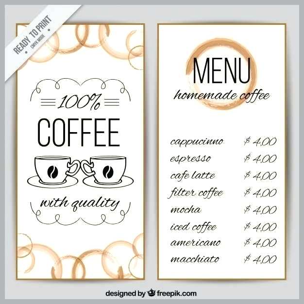 626x626 Coffee Shop Menu Template Free Download Coffee Menu Template Free