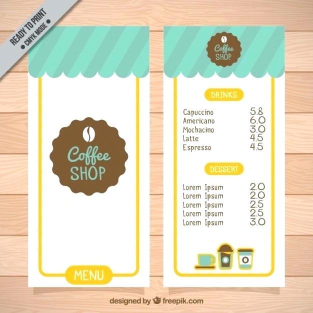 626x626 Coffee Shop Menu Template Free Vector Download