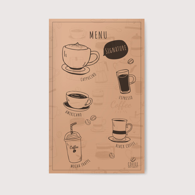 626x626 Coffee Shop And Cafe Menu Vector