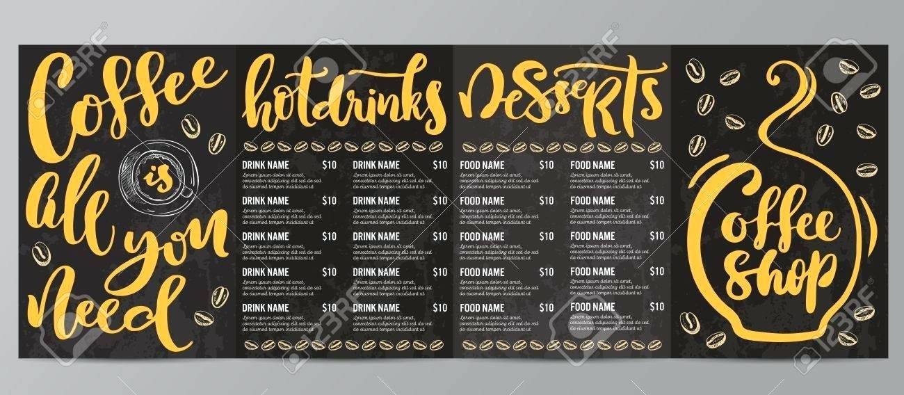 1300x568 Free Coffee Shop Menu Template Vector Word Fr