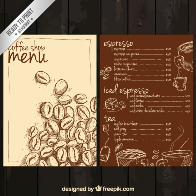 626x626 Hand Drawn Coffee Menu Vector Free Download