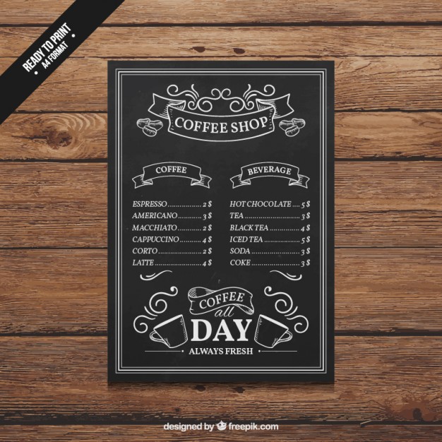 626x626 Hand Drawn Coffee Shop Menu Vector Free Download