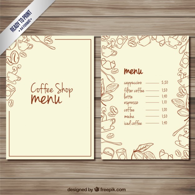 626x626 Hand Drawn Coffee Shop Menu Vector Premium Download