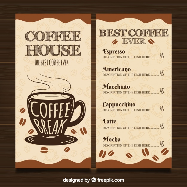 626x626 Restaurante Menu Template With Coffee Shop Vector Free Download