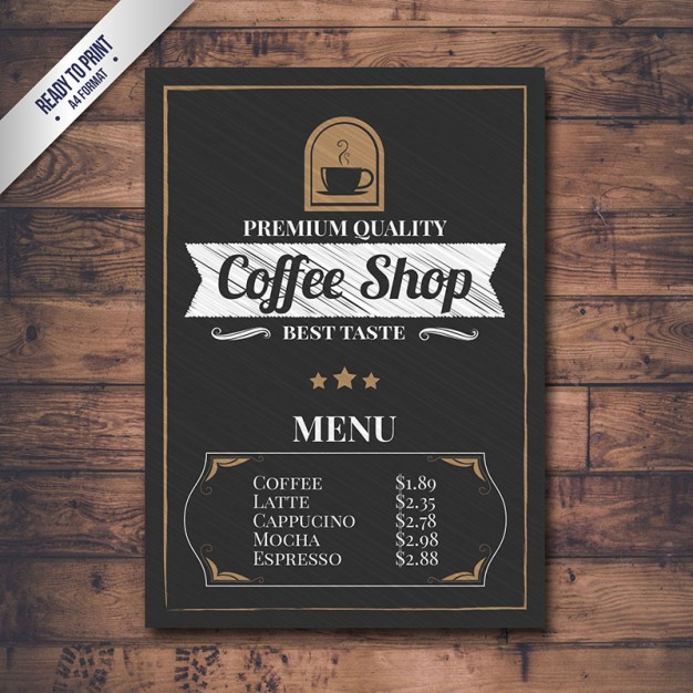 626x626 Retro Coffee Shop Menu Vector Premium Download