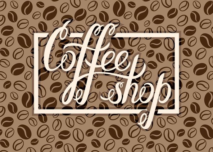 686x490 Vector Coffee Shop Logo On Coffee Beans Background For Menu, Cards