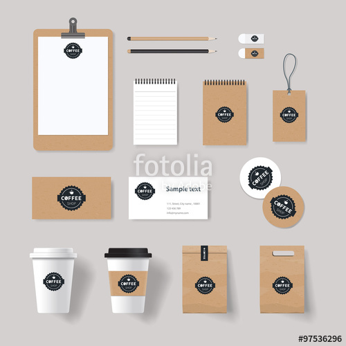 500x500 Corporate Branding Identity Mock Up Template For Coffee Shop