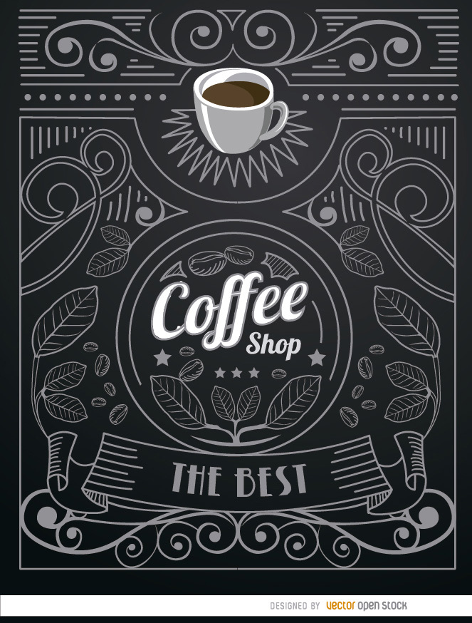 Coffee Shop Doodle Logo With Ornaments 663x874 Coffee Shop Doodle Logo With Ornaments