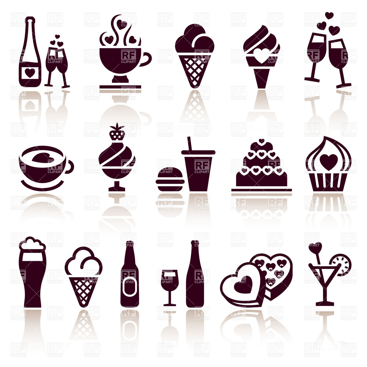 Fast Food And Coffee Shop Simple Icons Vector Image Of Food 1200x1200 Fast Food And Coffee Shop Simple Icons Vector Image Of Food