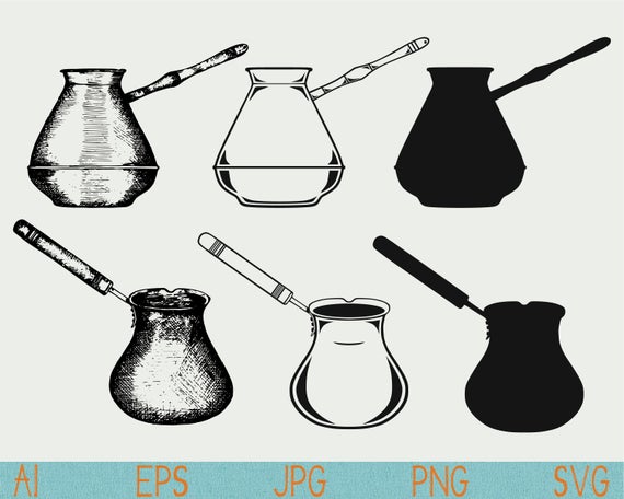 Cezve Coffee Pot Turkish Coffeesilhouettepngcut Etsy 570x456 Cezve Coffee Pot Turkish Coffeesilhouettepngcut Etsy