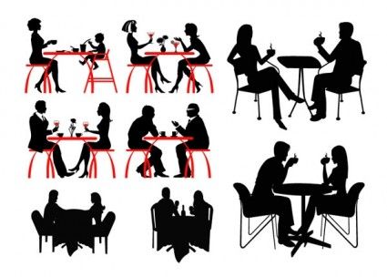 425x304 Coffee People Silhouette Vector Photoshop Silhouette Vector